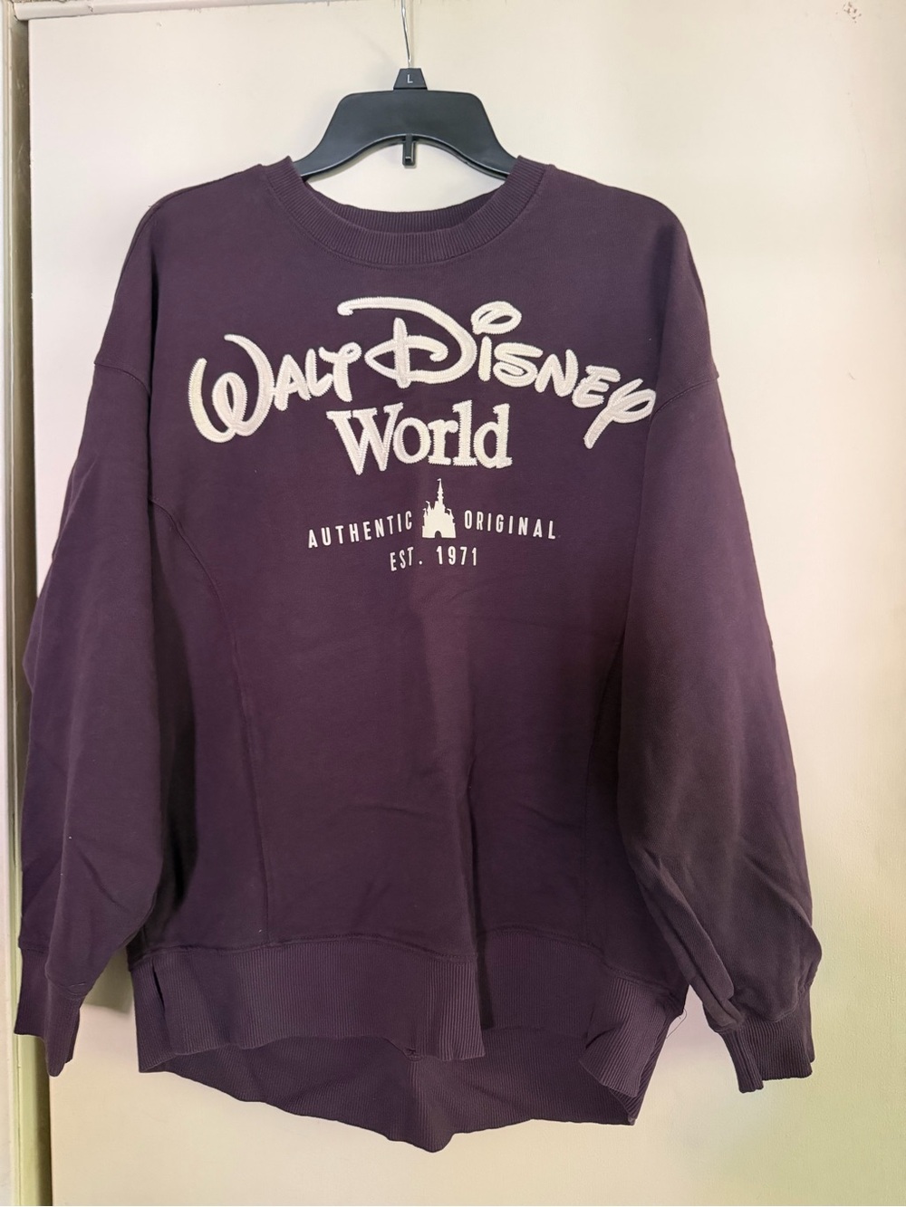 Disney Women’s Crewneck Sweatshirt - Plum with White Logo